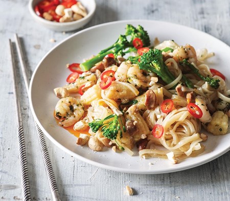 Drunken Noodles with Tiger Prawns Drunken Noodles with Tiger Prawns