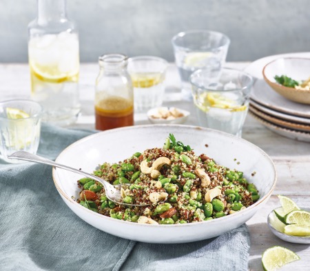 Quinoa Wholefood Salad with a Lime & Ginger Dressing image